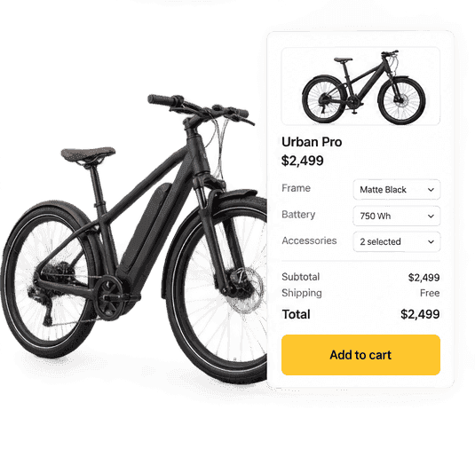Commerce checkout for configured products