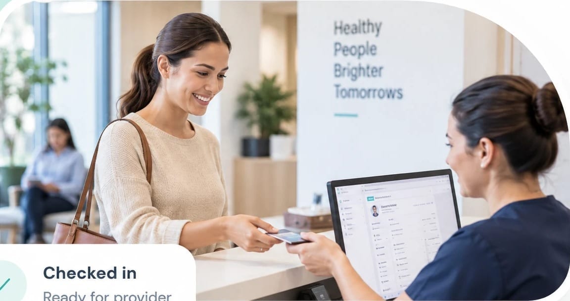 Patient checking in at the front desk