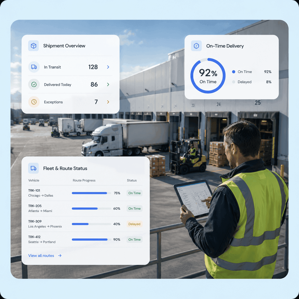 Logistics and supply chain dashboard